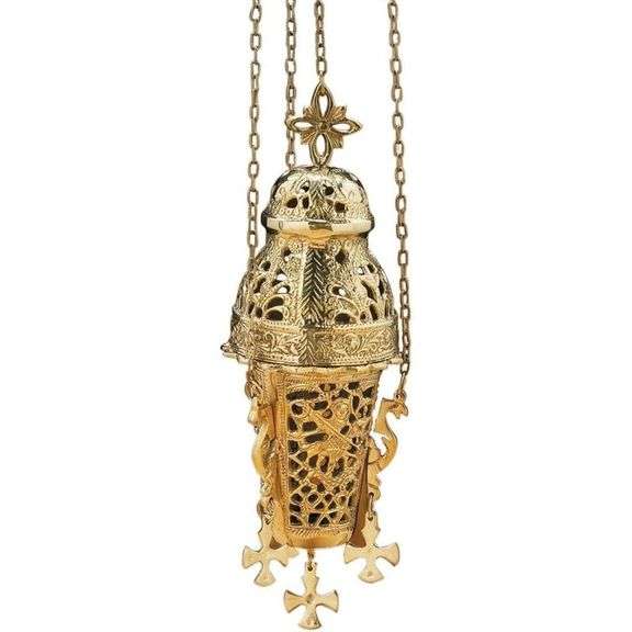 Vintage-style Hanging Brass Incense Burner
