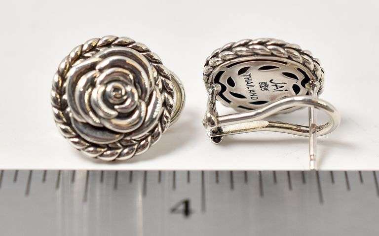 Flower Stud Earrings in Sterling Silver