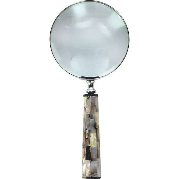 Handheld Magnifying Glass with Mother of Pearl Handle