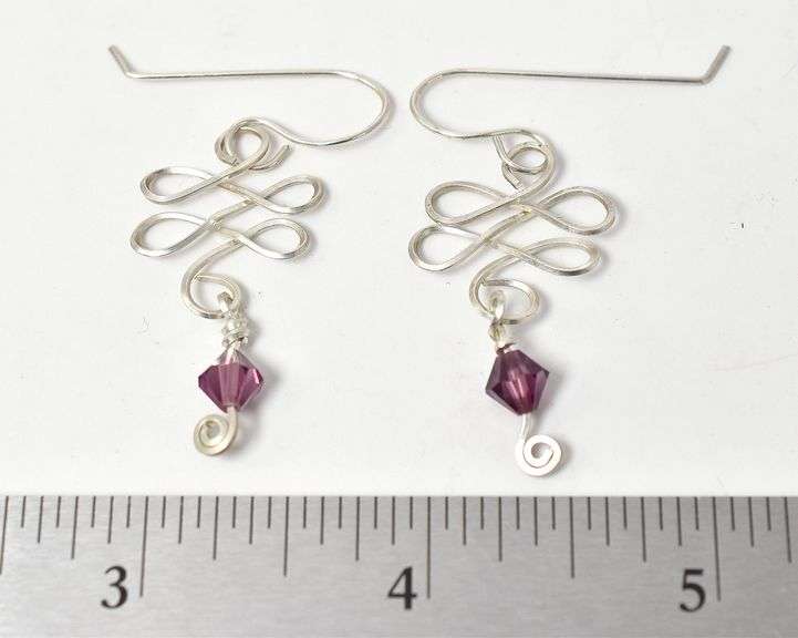 Beaded Dangle Earrings in Sterling Silver