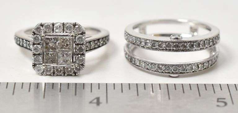 Elegant 10k White Gold Diamond Cluster Ring