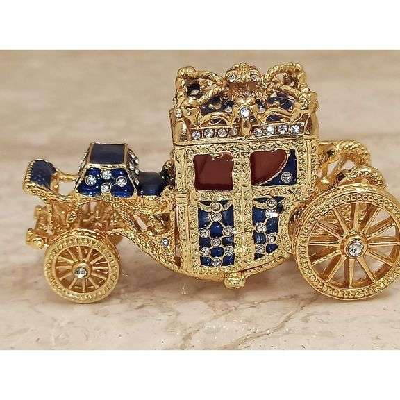 Russian Empress Carriage Egg with 24K Gold & Austrian Crystals