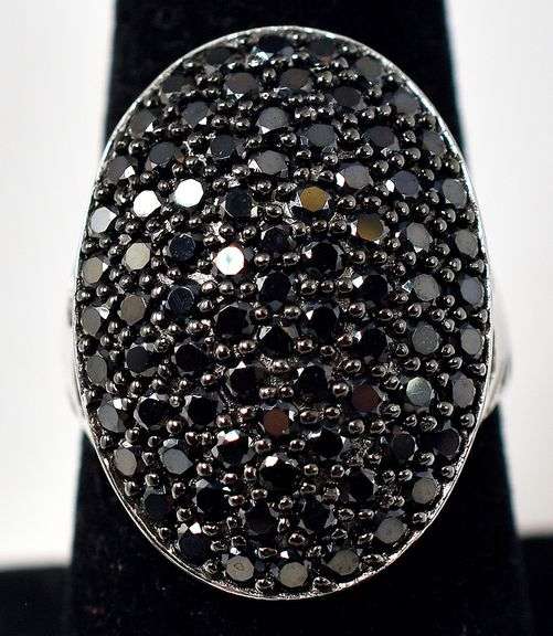 Black Spinel Gemstone Ring in Sterling Silver