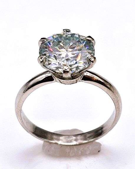 Dazzling 3.5 Ct White Ice Blue Simulated Lab Diamond Ring