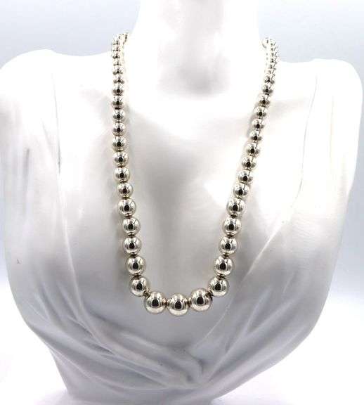 Tiffany & Co graduated ball necklace