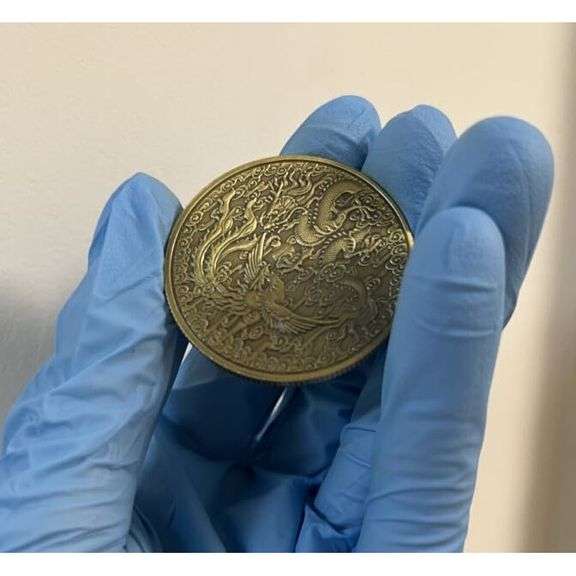 Bronze Dragon and Phoenix Lucky Coin