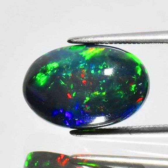 Huge! 3.64ct full cover floral flashing Black Opal!!!