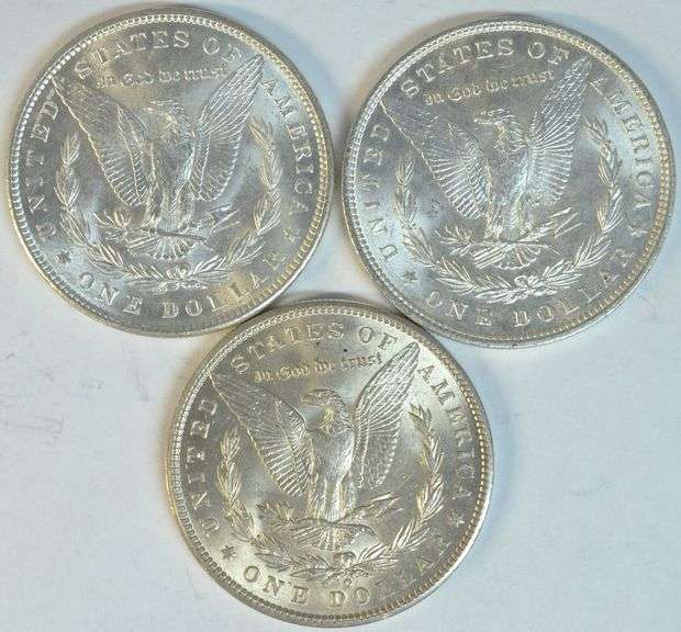 3 Different Choice BU Morgan Silver Dollars 1889 to 1899-O