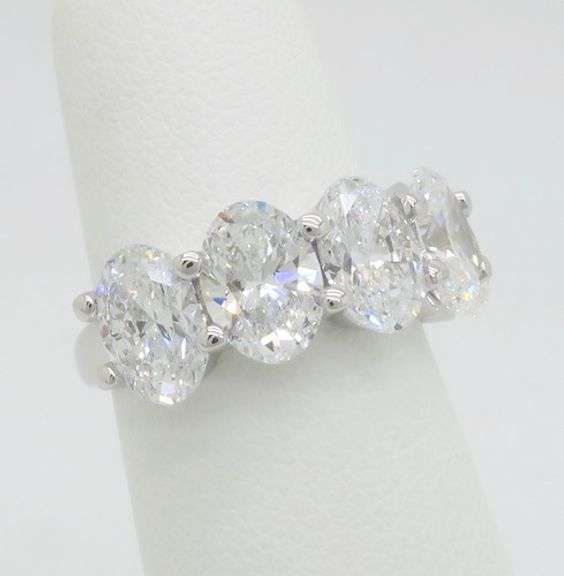 Incredible 5.05CTW Five Stone Oval Diamond Band