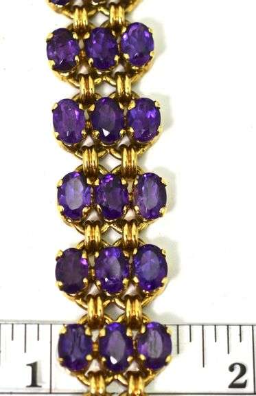 Exciting 18K Yellow Gold Amethyst Bracelet