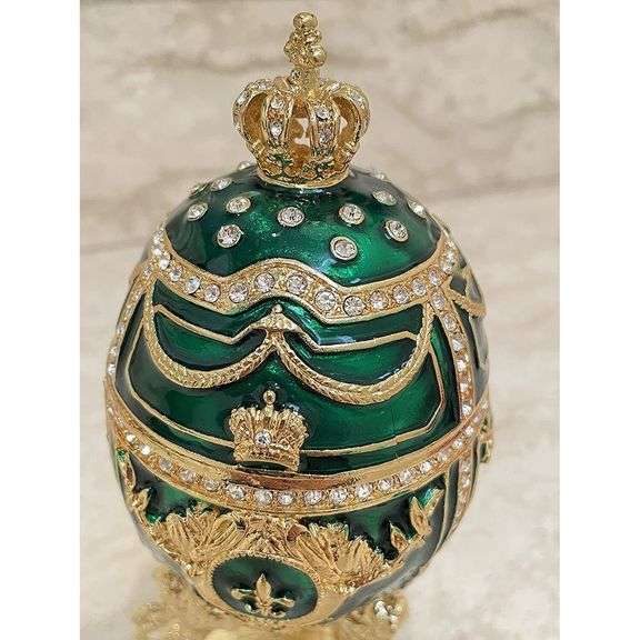 Fabergé-Style Egg 24k Gold 200 Austrian Crystals
