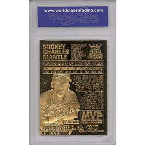 Mickey Mantle Limited Edition 23KT Gold Sculptured Card Mint 10