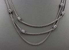 Judith Ripka crystal 3 row strand necklace