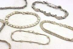 Group of 7 vintage 925 sterling silver bracelets