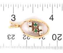 Tasteful 14K YG Emerald & Diamond Pendant