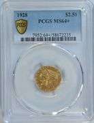 Sensational PCGS MS64+ graded 1928 $2.50 Indian Gold Piece. A 'GEM'