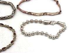 Group lot of 4 vintage 925 sterling silver bracelets