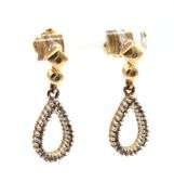 10kt Yellow gold diamond dangle earrings
