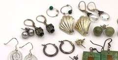 Group lot of vintage 925 sterling silver stud and dangle earrings