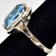 Blue Topaz Gemstone Ring in Sterling Silver