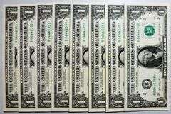 (8) Superb Crisp 2021 $1 Dollar Star Replacement Notes New York Consecutive!