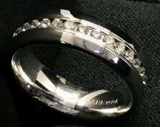 14K WHITE GOLD NATURAL DIAMOND WEDDING BAND