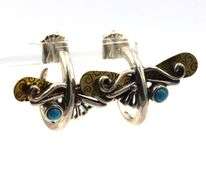 Carolyn Pollack sterling silver brass gemstone earrings