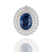 18k (750) White Gold Convertible Ring in Natural Sapphire and Natural Diamond