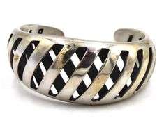 Vintage 925 sterling silver signed cuff bangle