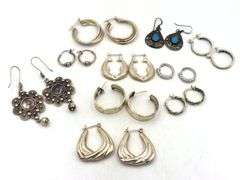 Group lot of Vintage 925 sterling silver earrings