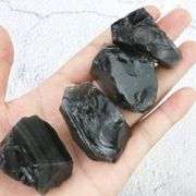 Rough Natural Black Obsidian Stones Raw Crystals