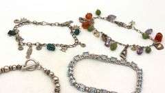 Group lot of 8 vintage 925 sterling silver bracelets