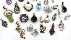 Group lot of Vintage 925 sterling silver pendants