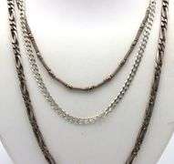 Group lot of 3 vintage 925 sterling silver chains