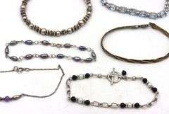 Group lot of 8 vintage 925 sterling silver bracelets