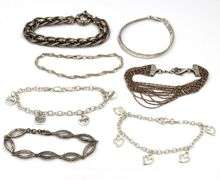 Group lot of 7 vintage 925 sterling silver bracelets