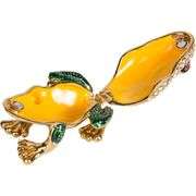 Hand-Painted Frog Trinket Box with Rhinestones
