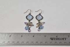 Beaded Dangle Earrings in Sterling Silver