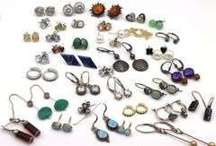 Group lot of vintage 925 sterling silver earrings