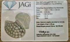 18k White Gold Pave Diamond Ring - Size 6.5