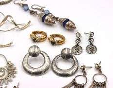 Group lot of vintage 925 sterling silver earrings