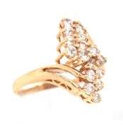 Sweet Little 14k YG Diamond Waterfall Cluster