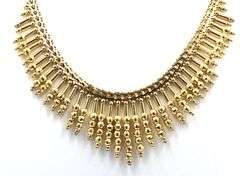 Italian 925 Sterling silver Cleopatra style necklace adorned with diamond cut beads