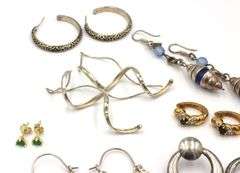 Group lot of vintage 925 sterling silver earrings