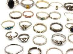 Group lot of Vintage 925 sterling silver rings