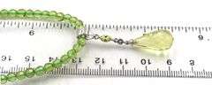 Peridot beaded necklace with white gold clasp