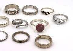 Group lot of Vintage 925 sterling silver rings