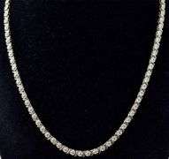 Diamond Necklace in Vermeil Sterling Silver