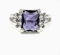 Dazzling 4.25 Ct Deep Purple Lab Simulated Sapphire Diamond Ring