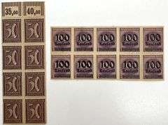 Two Blocks of Uncancelled Vintage German Stamps